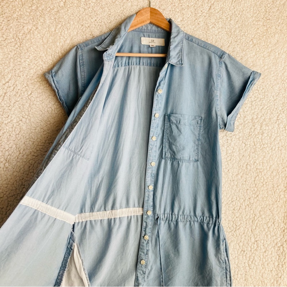 Thread & Supply Women's short sleeve chambray button down shirt dress, Sz S - Picture 5 of 17